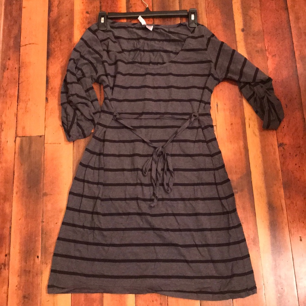 Maternity Cotton Stripe Midi